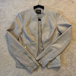 Express taupe faux leather jacket